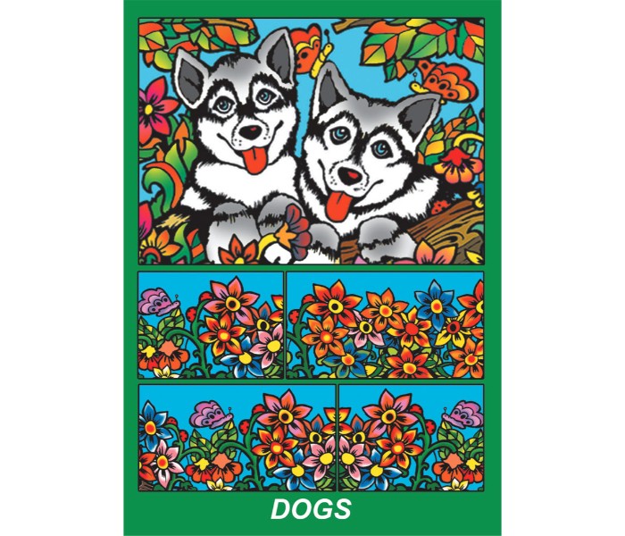 Color Velvet 3501 Dogs Coloring System Multi Color - Zoom Image