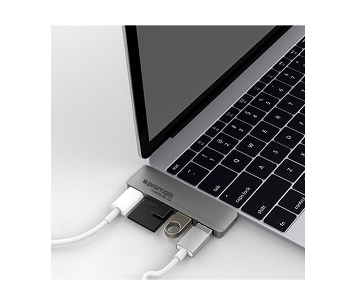 Promate Machub-12 USB TYPE-C HUB, Grey - Zoom Image 5