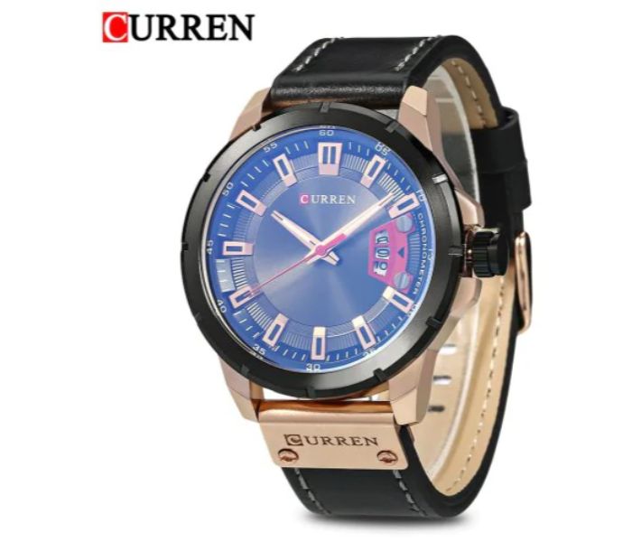 Curren 8284 Analog Quartz Watch For Men Black and Gold - Zoom Image 1