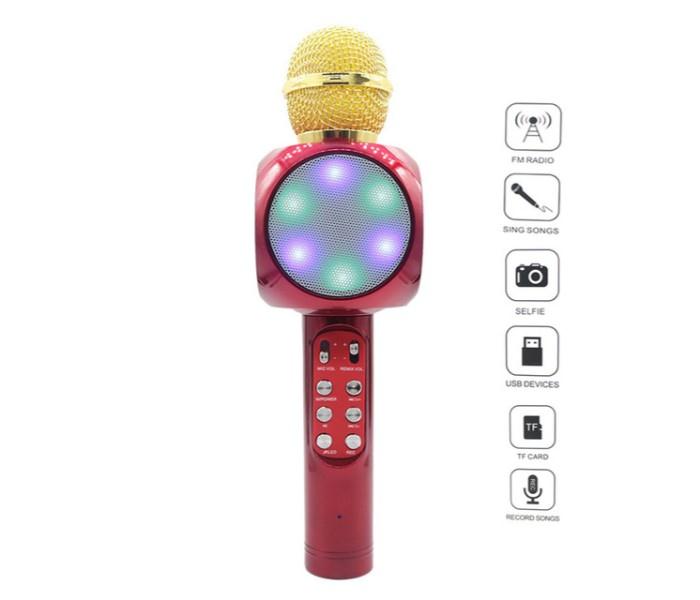 Wster Handheld KTV Wireless Microphone WS-1816 , Wifi Speaker Supports FM Radio, Karaoke, USB & TF Card, Red - Zoom Image 2