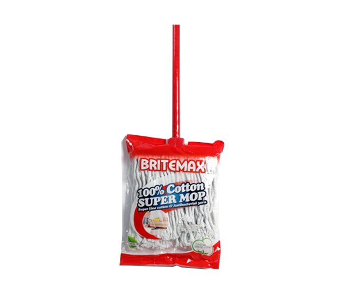 Britemax WM-314-430G 100% Cotton Super Mop with Stick - Red - Zoom Image