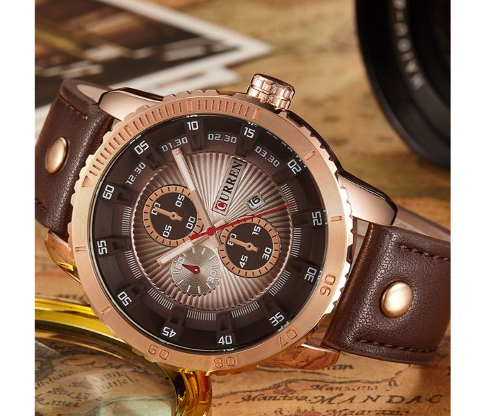 Curren 8206 Casual Analog Quartz Watch For Men Coffee - Zoom Image 1