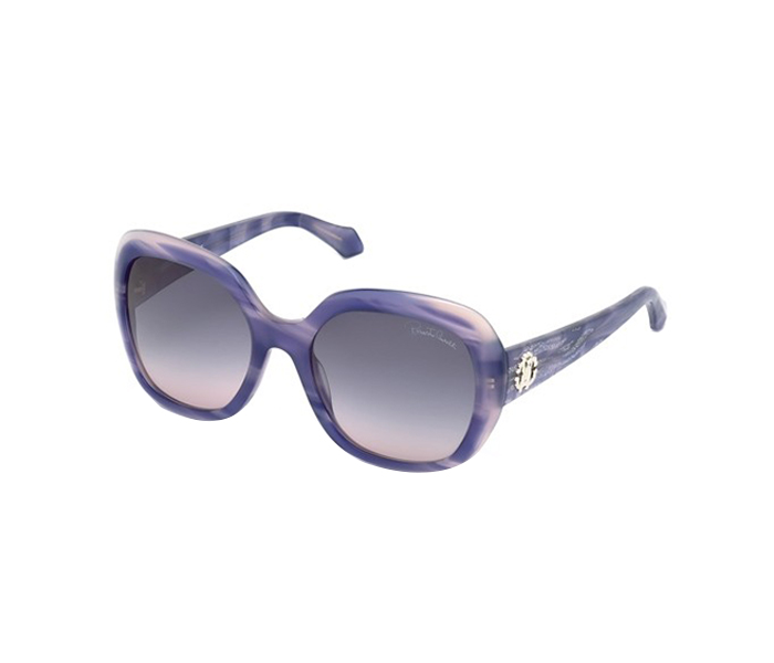 Roberto Cavalli Ke-989S 83B Oversized Purple Frame & Grey Gradient Mirrored Sunglasses for Women - Zoom Image