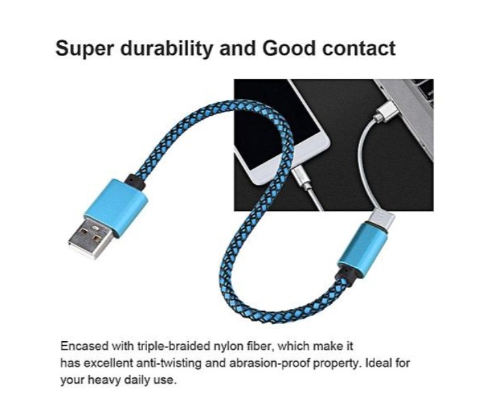 Fast Charging Nylon Type C USB  Data Cable STCAD1 Multicolor - Zoom Image 1