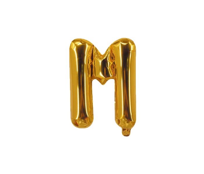 Party Time M-G-803409 Letter M 16 Inch Foil Balloon - Gold - Zoom Image