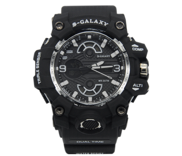 Galaxy GSW-762 Unisex Analog and Digital Sports Watch Black - Zoom Image 3