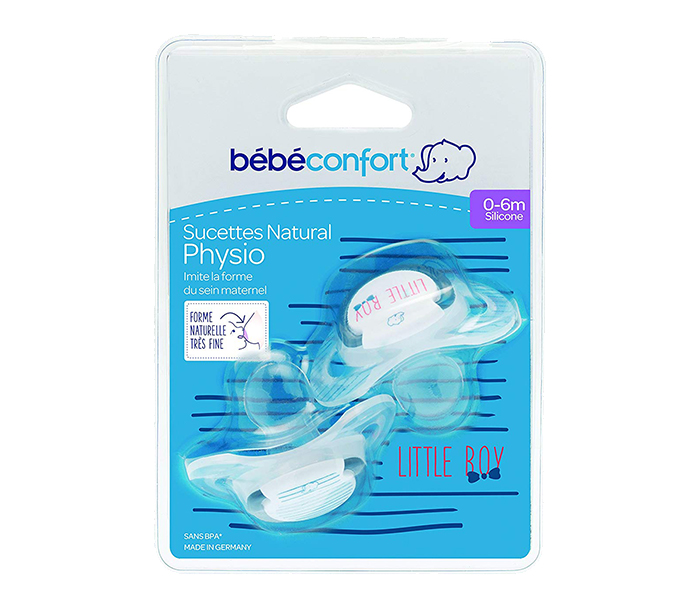 Bebe Confort 3104208400 Natural Physiological Silicone Rebel Rules Little Boy Pacifiers - 2 Pieces, White & Blue - Zoom Image 3