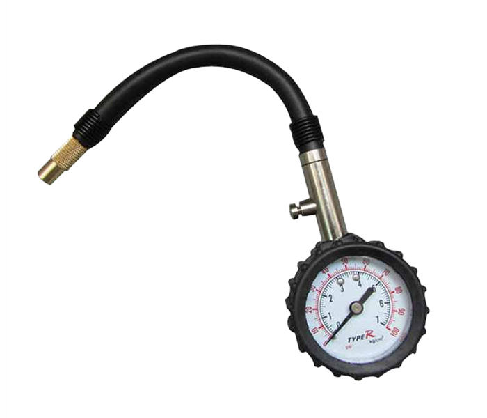 3XR Air Pressure Gauge Meter with Rubber Hose - 55mm, Black - Zoom Image 3