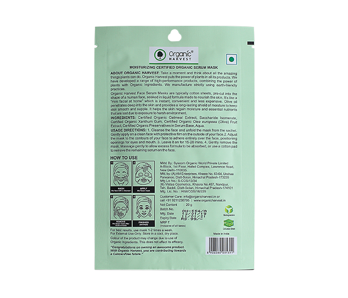 Organic Harvest 20g Moisturizing Sheet Mask - Zoom Image 1