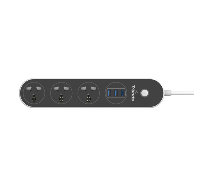 Trands TR-AD195 Extension Power Chord with 3 USB Charging Ports - Zoom Image 1