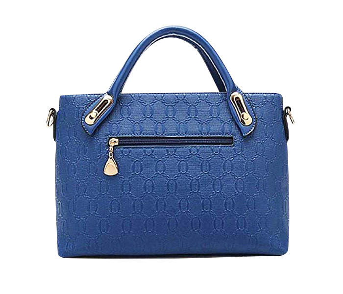 ELLEN AM02 Emboss Plaid Bag Women Luxury 4pc Handbag with Bear - Blue - Zoom Image 3