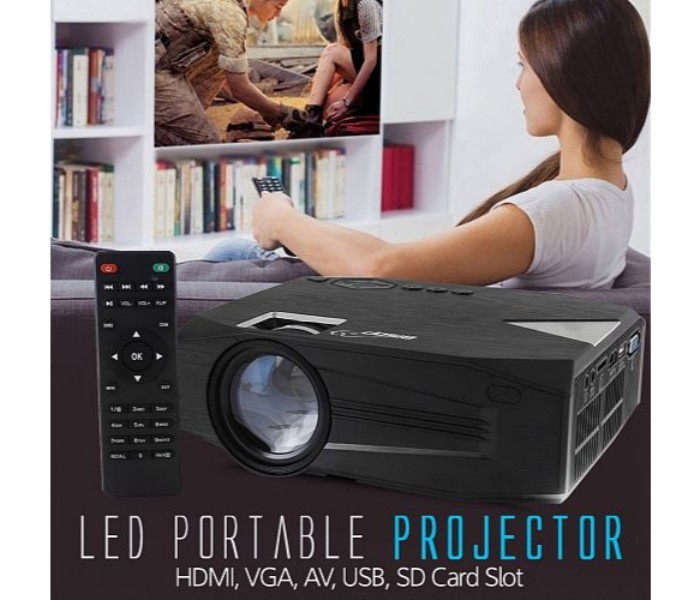 Bison BS-700 HD LED Wireless Entertainment Projector Black - Zoom Image 5