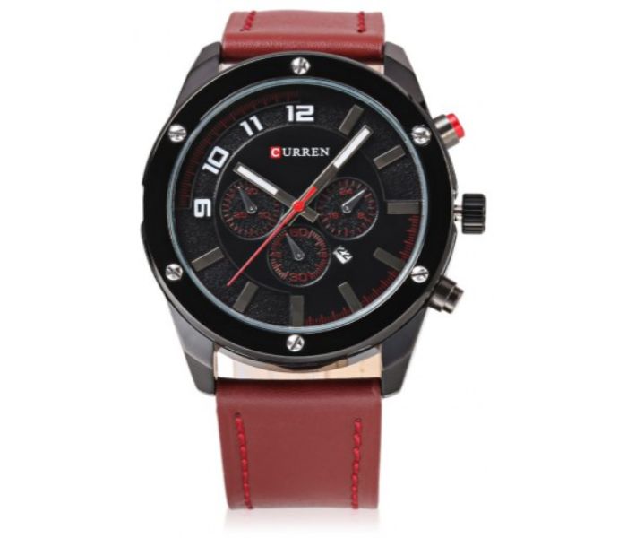 Curren 8204 Analog Quartz Watch For Men Brown and Black - Zoom Image 3