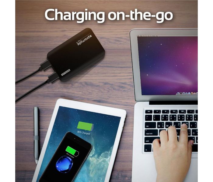 Promate Tag-9 9000 mAh Portable Charger Power Bank with Dual USB Port 4.2A Output, Black - Zoom Image 3