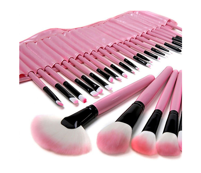 Professional Makeup Brush Cosmetic 24 Brushes Kit Set with Bag - Pink - Zoom Image 2