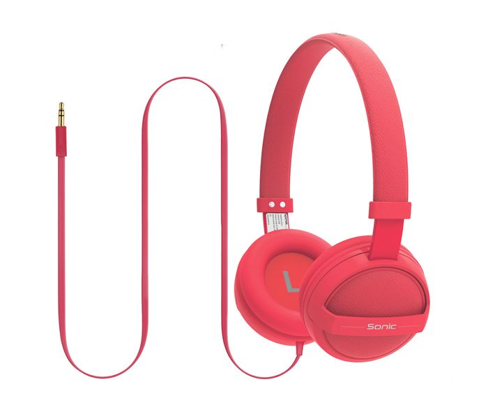 Promate Sonic Kid Friendly On Ear Stereo Wired Headset, Red - Zoom Image 5