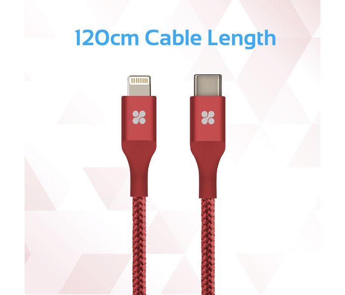 Promate UniLink-LTC USB Type-C OTG Cable with Lightning Connector - Red - Zoom Image 6