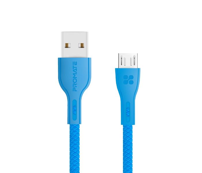 Promate Powerbeam-M Premium 2A Android Fast Charging Micro-USB Cable with Over-Charging Protection - 1.2 Metre, Blue - Zoom Image 7