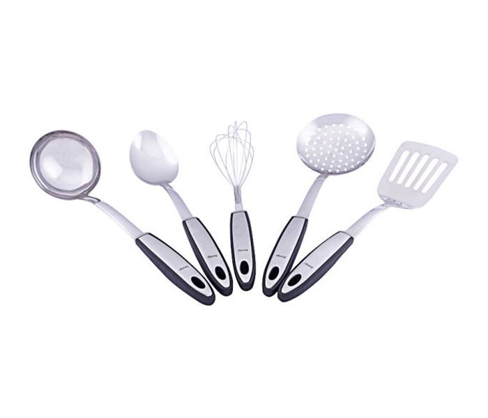 Prestige PR8037 5 Pieces Stainless Steel Kitchen Tool Set with Soft Rubber Grip, Silver - Zoom Image 2