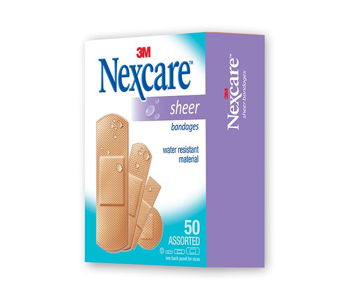 3M Nexcare 658-50 Sheer Water Resistant Bandages, Assorted - 50 Piece - Zoom Image