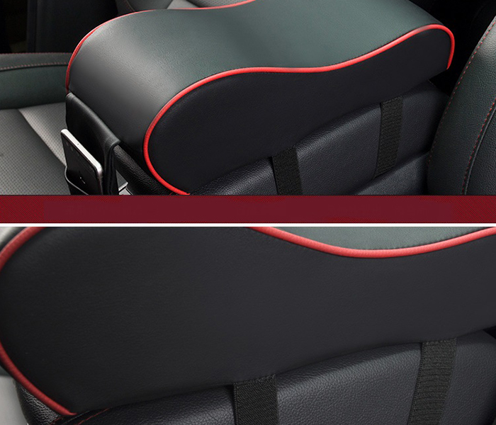 Minc New PU Leather Car Armrest Pad - Black & Red - Zoom Image 3