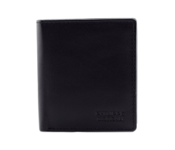 Philippe Morgan PM007 Men Leather Bifold Wallet Black - Zoom Image 2