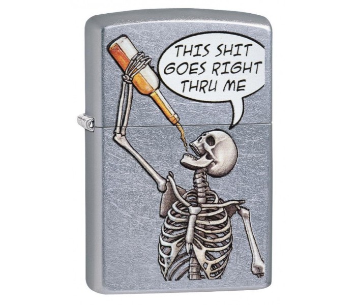 Zippo 29613 207 Drinking Skeleton Design Lighter Silver - Zoom Image 3