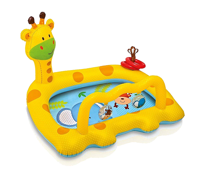 Intex ZX-57105 112 x 91 x 72CM Inflatable Smiley Giraffe Baby Pool - Yellow - Zoom Image 3