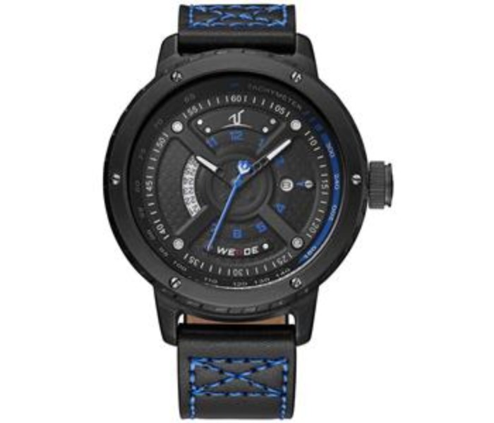 Weide UV 1609LB Mens Analog and Complete Calendar Watch Black and Blue - Zoom Image 4