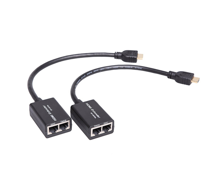 Trands TR-HE8480 Cat5e Cat6 RJ45 to HDMI Extender Cable - Black - Zoom Image 5