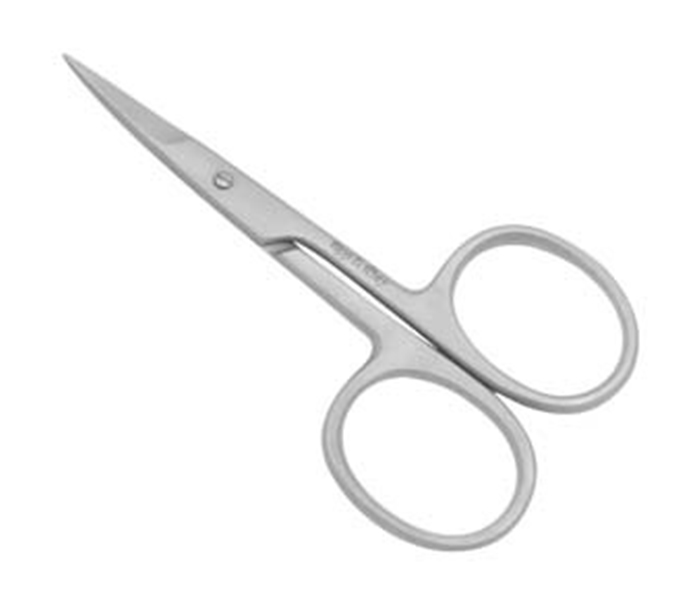 Tips & Toes TT-208S Stainless Steel Nail and Cuticle Curved Scissors - Sand Blast - Zoom Image 1