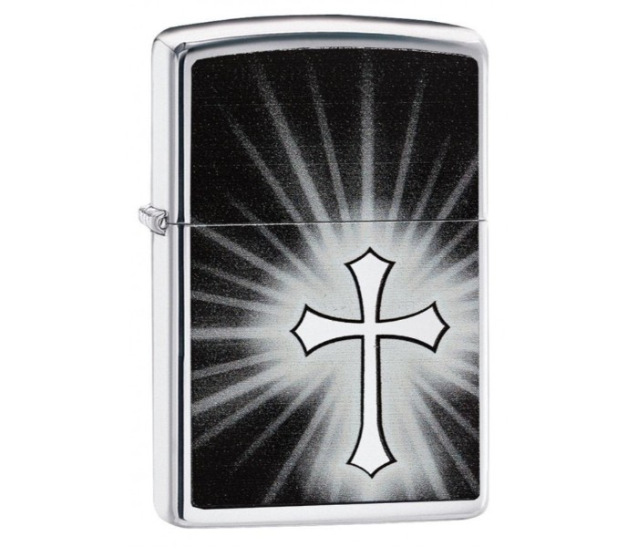 Zippo 29074 Reflective Cross Lighter Silver and Black - Zoom Image 1