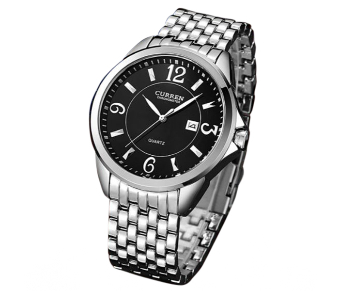 Curren 8071 Stainless Steel Analog Watch For Men Silver And Black - Zoom Image 1