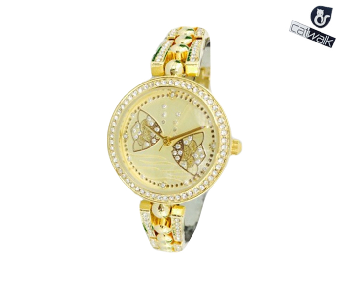 Catwalk CW-129 Genuine quality Fashionable Cz Watch For Women - Gold - Zoom Image