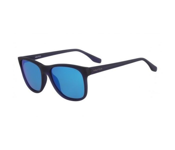 Nautica N3608SP 469 Wayfarer Dark Blue Frame & Mirror Blue Mirrored Sunglasses for Unisex - Zoom Image