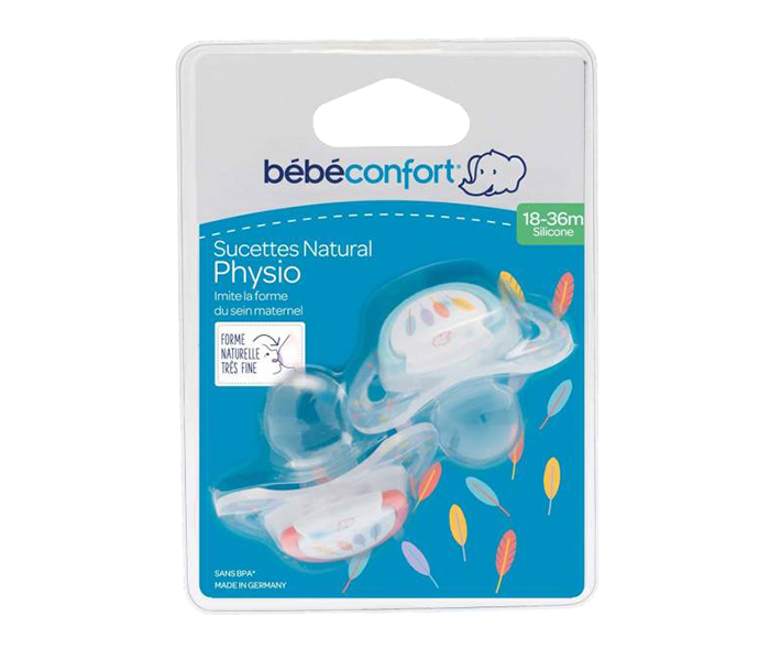 Bebe Confort 3104202900 Silicon X2 Natural Physiological Pacifiers - 2 Pieces, Blue & Red - Zoom Image 2