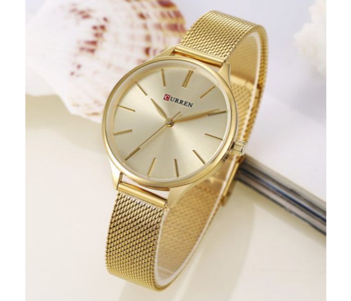 Curren 9024 Stainless Steel Analog Quartz Watch For Women Gold - Zoom Image 2