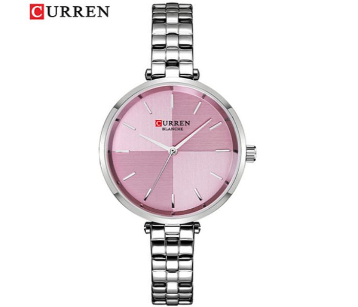 Curren 9043 Shaded Dial Watch For Women Silver and Pink - Zoom Image