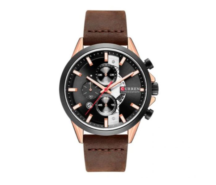 Curren 8325 Neutral Waterproof Watch For Men Brown And Black - Zoom Image