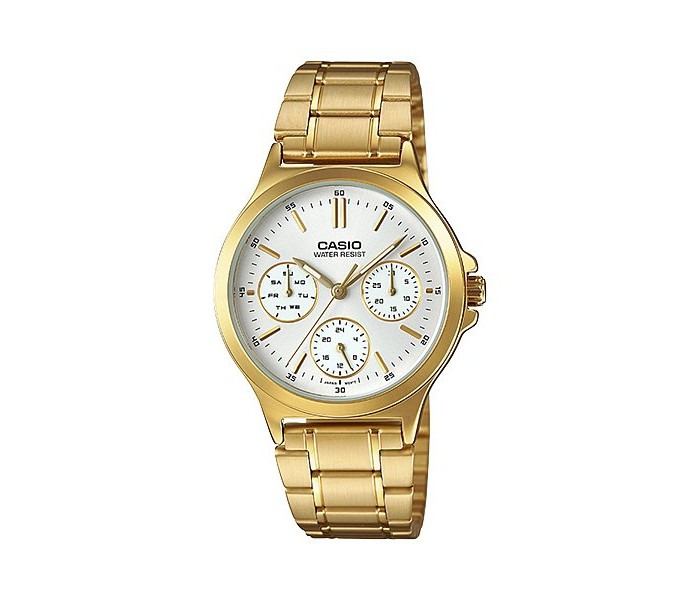 Casio LTP-V300G-7AUDF Womens Analog Watch Gold and White - Zoom Image