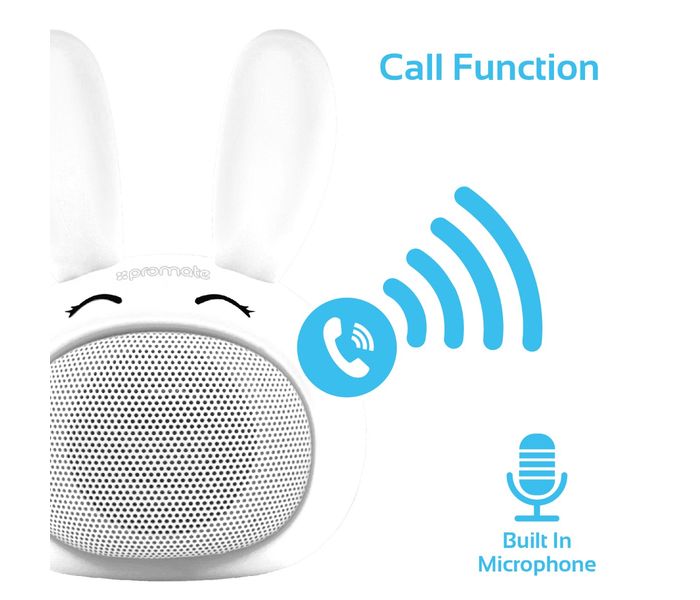 Promate Bunny Mini High Definition Wireless Bunny Speaker - White - Zoom Image 3