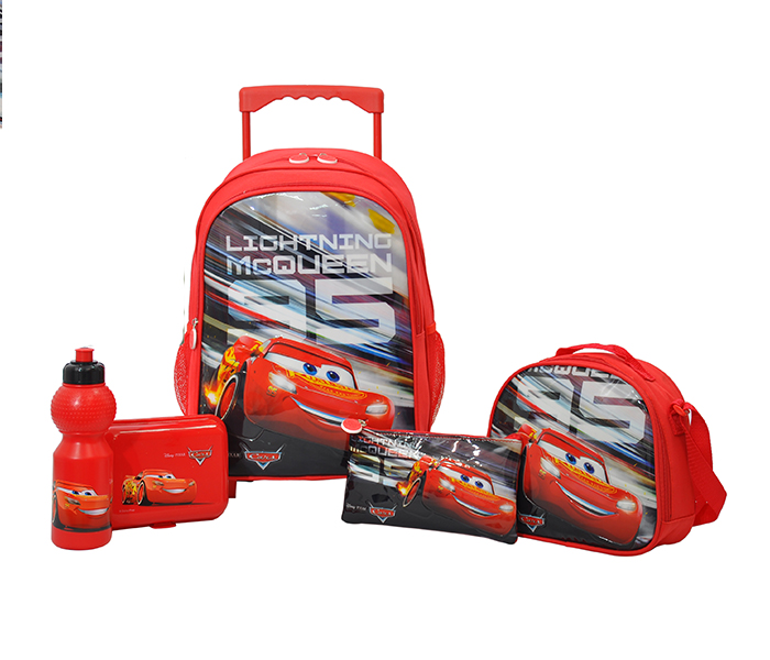 Cars 182-CCHH080004-16 5 in 1 Champion Here Promotion Trolley Bag School Set - 16 inch, Red - Zoom Image 1