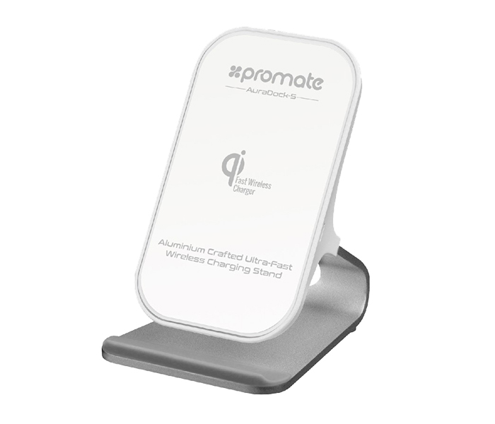 Promate AURADOCK-5 Aluminium Crafted Ultra Fast Wireless Charging Stand - Silver - Zoom Image 7