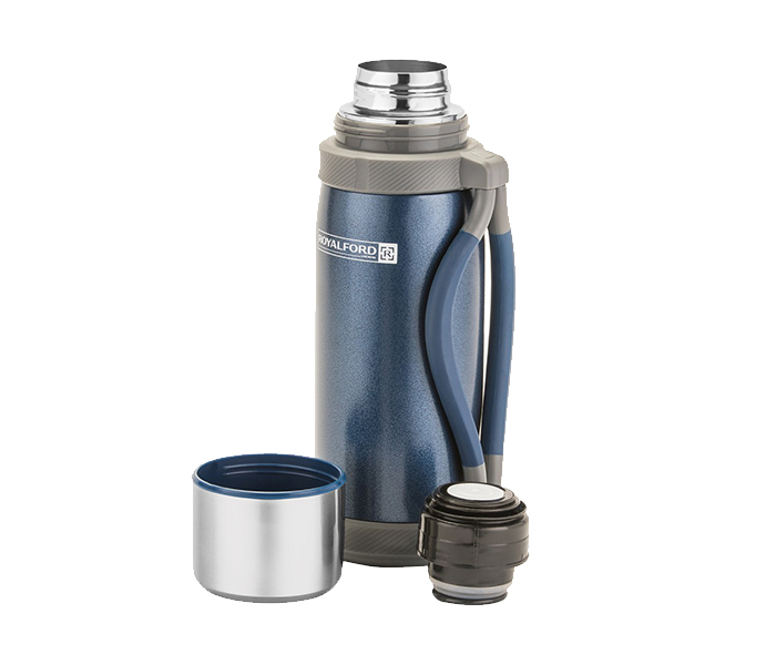 Royalford RFU9040 1.2 Litre Stainless Steel Double Wall Thermos Flask - Blue - Zoom Image 1