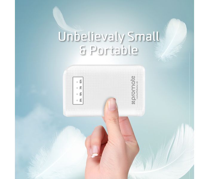 Promate ReliefMate-6 6000 mAh Compact Universal Power Bank, White - Zoom Image 6