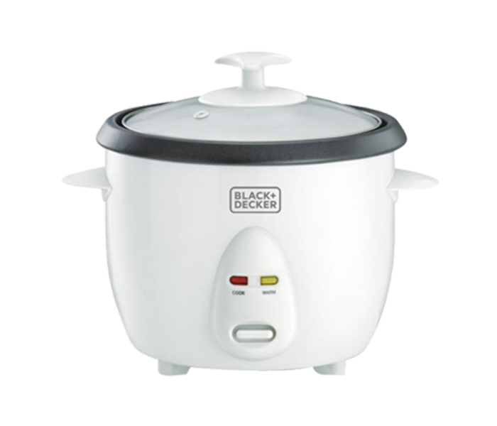 Black and Decker RC1050-B5 1.0 Litre Non Stick Rice Cooker with Glass Lid - White - Zoom Image