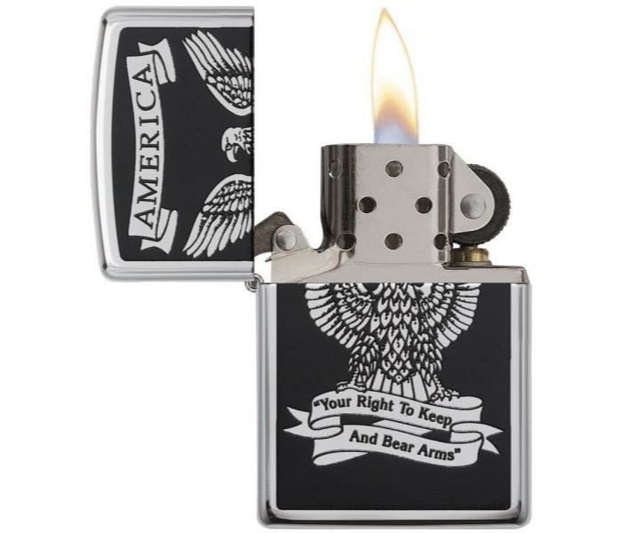 Zippo 28290-000009 250 American Eagle Lighter Black and Silver - Zoom Image 1