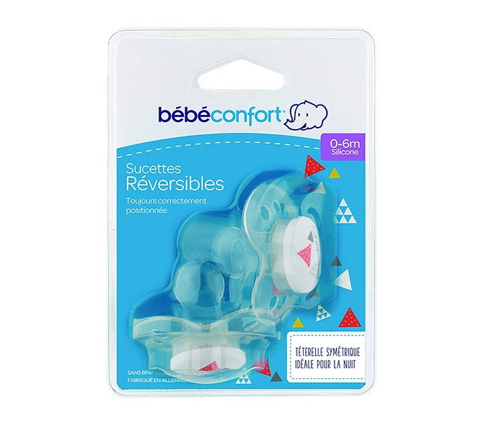 Bebe Confort 3104201120 Sport Natural Reversible Silicone Pacifier - Grey, 2 Pieces - Zoom Image 1