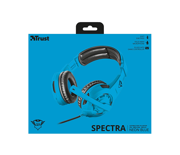 Trust Spectra GXT 310SB Gamin Headset for PC, Laptop, PS4 & Xbox One-Switch - Neon Blue - Zoom Image 3