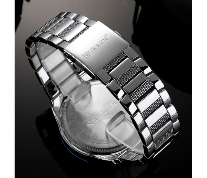 Curren 8276 Fashion Quartz Watch For Men Silver And White - Zoom Image 2